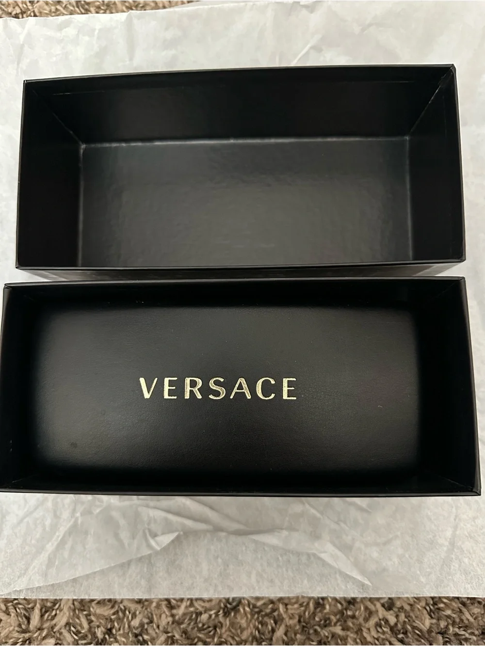 Versace Black Sunglasses with Gold Medusa Accent